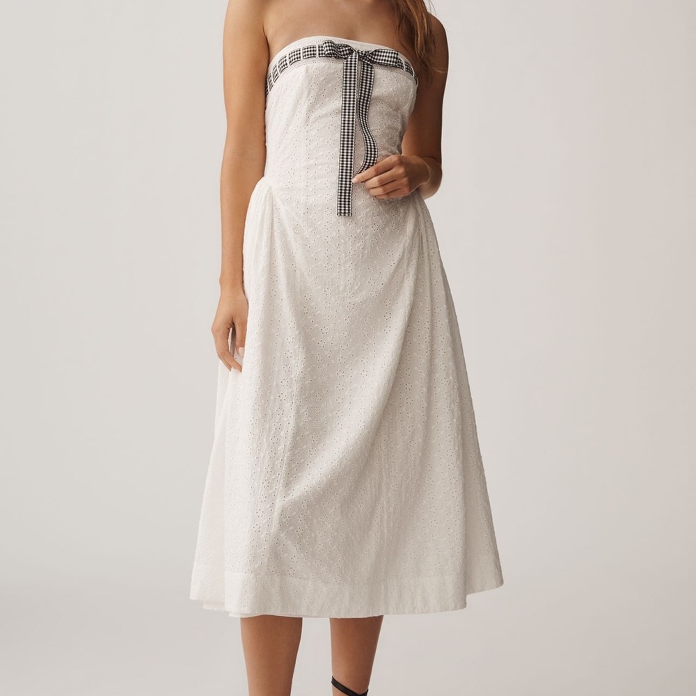 For love and lemons Rosie strapless bow midi Dress